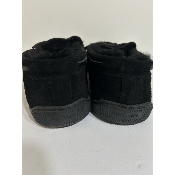 Minnetonka Men\'s Sheepskin Hardsole Slippers Black 3746 Fur-lined Size US 13 M main image 8